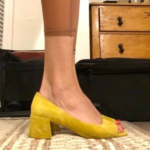 Jeffrey Campbell Buffy Yellow Block Heels